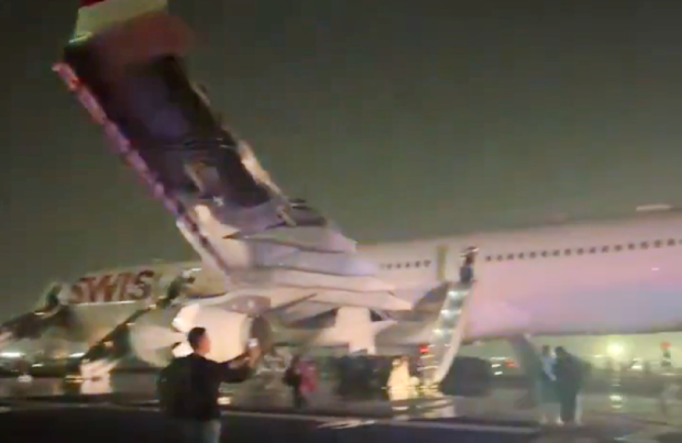 Five hurt after Swiss flight aborts takeoff in India